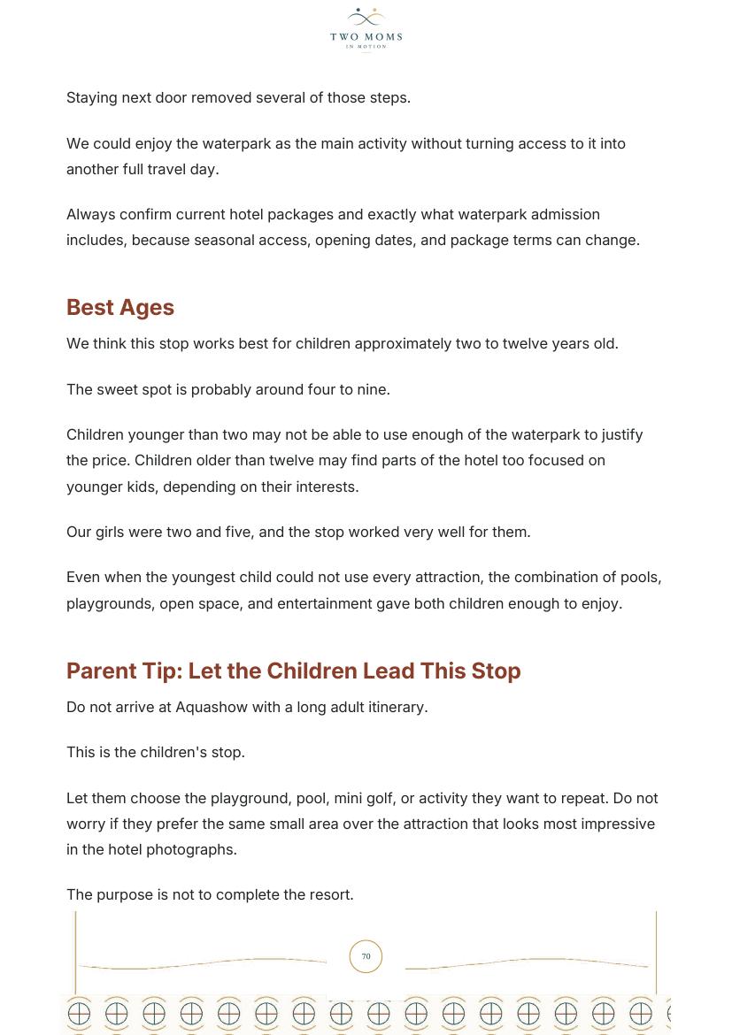 Guide page with costs, logistics, and family checklists
