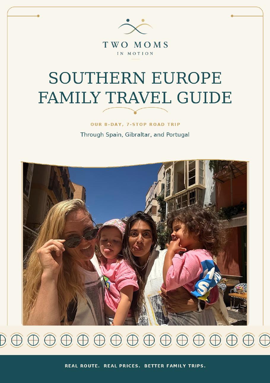 Cover of the 136-page Southern Europe Family Travel Guide by Two Moms In Motion