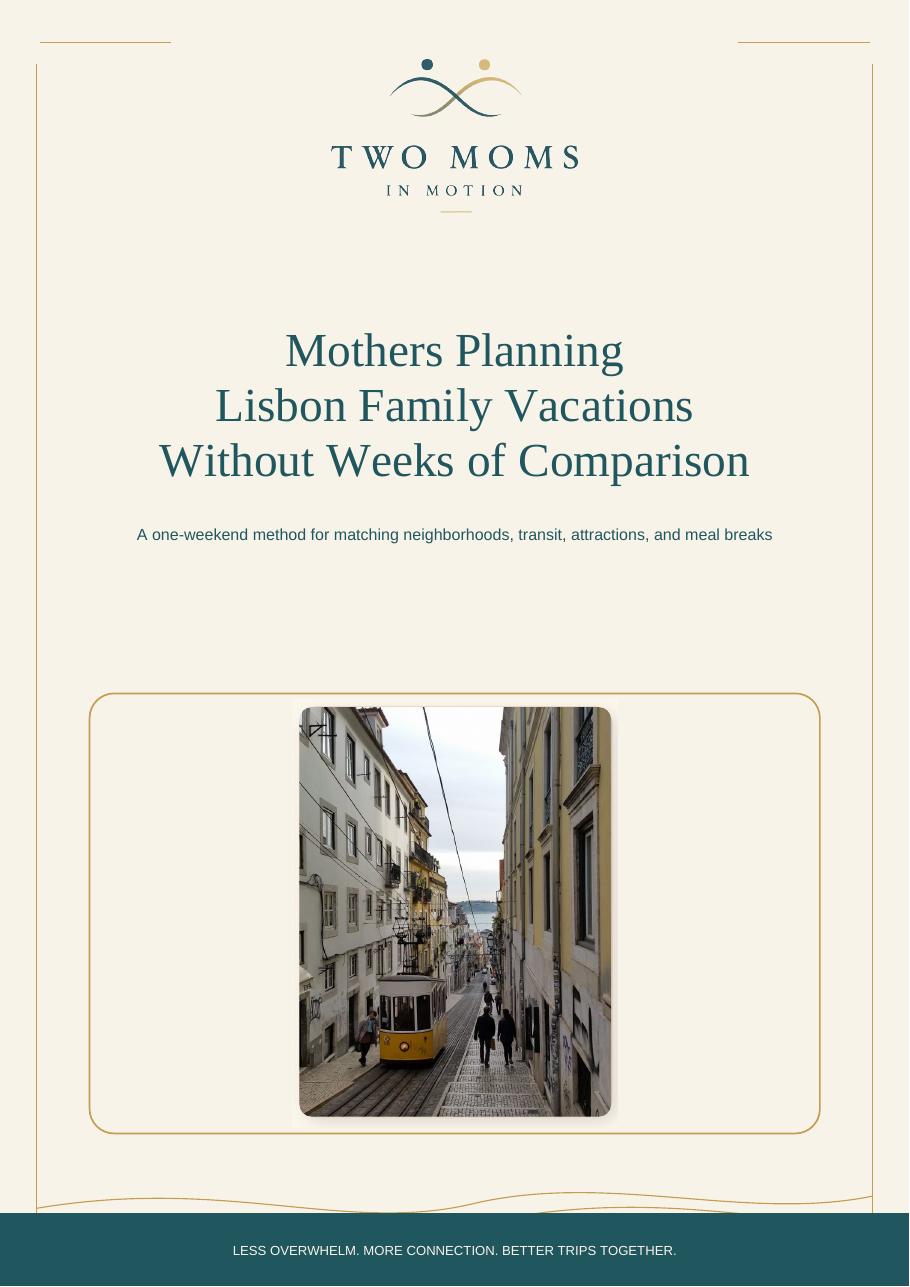Cover of the Lisbon Family Travel Guide by Two Moms In Motion